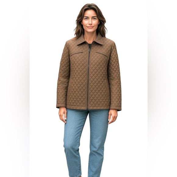 Utex Design Women’s Taupe Size Medium Quilted Jacket - Picture 3 of 4